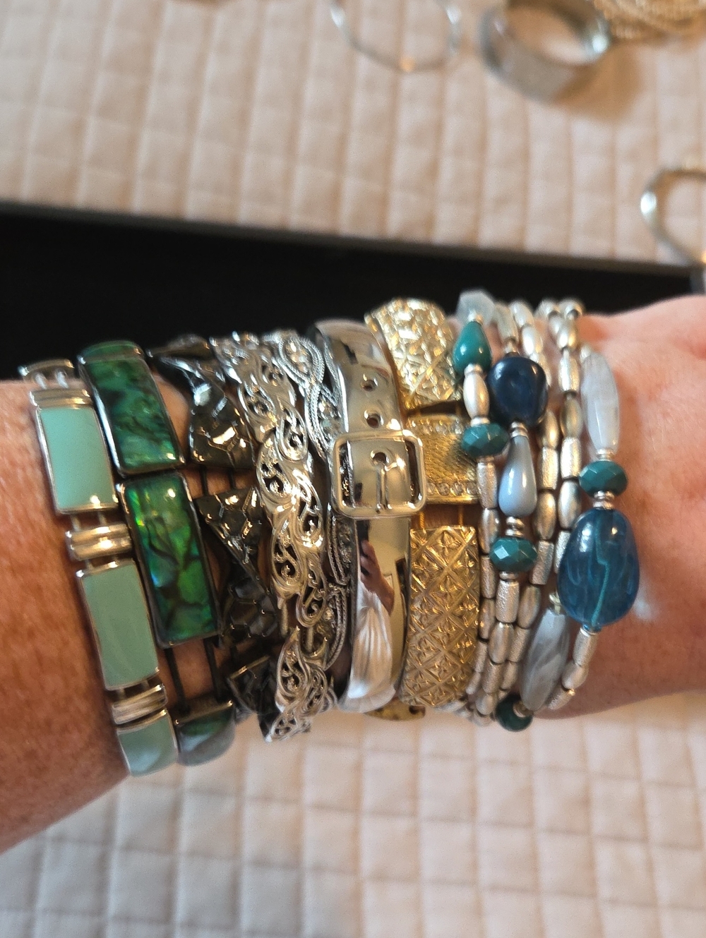 Bundle Of 8 Lia Sophia Bracelets With Faulty Elastic